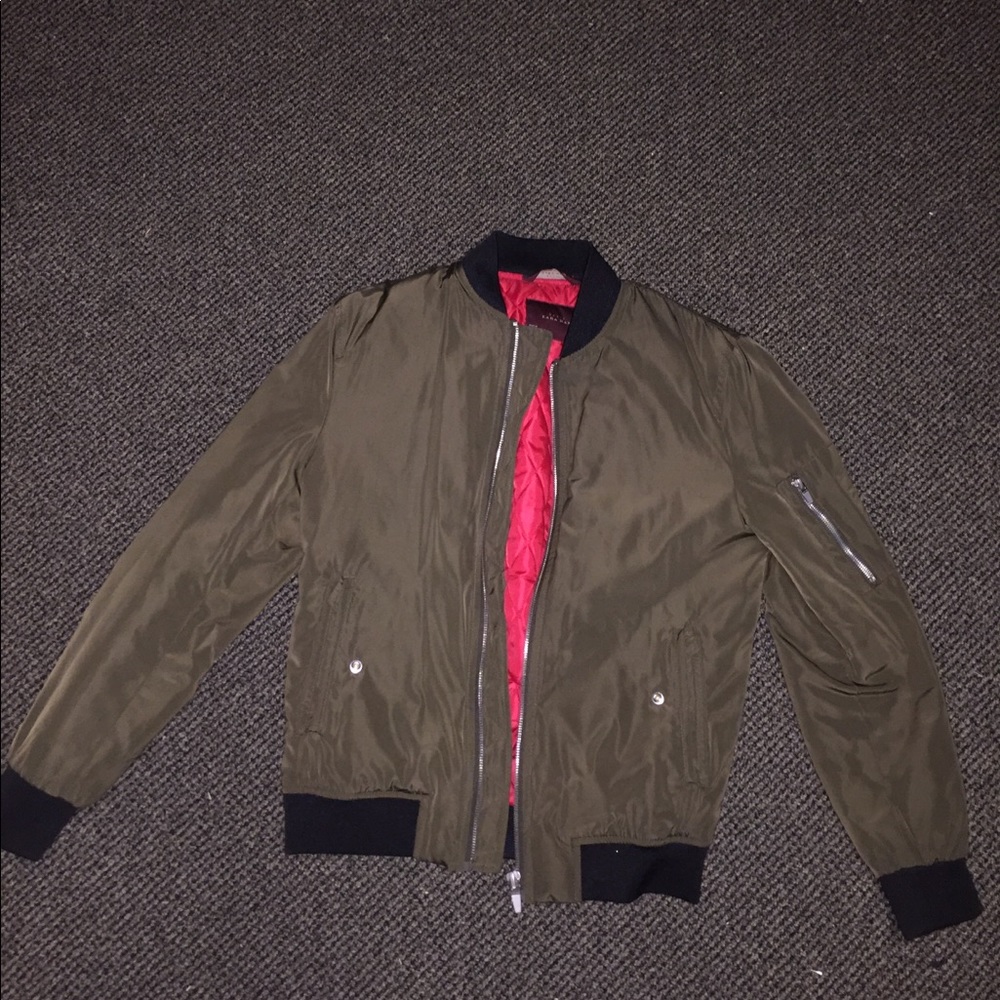Zara - Olive Green Bomber Jacket